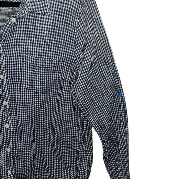 J.Crew Factory Boyfit Button Down Shirt sze L Blue Gingham Pre-Owned Excellent - Picture 5 of 15